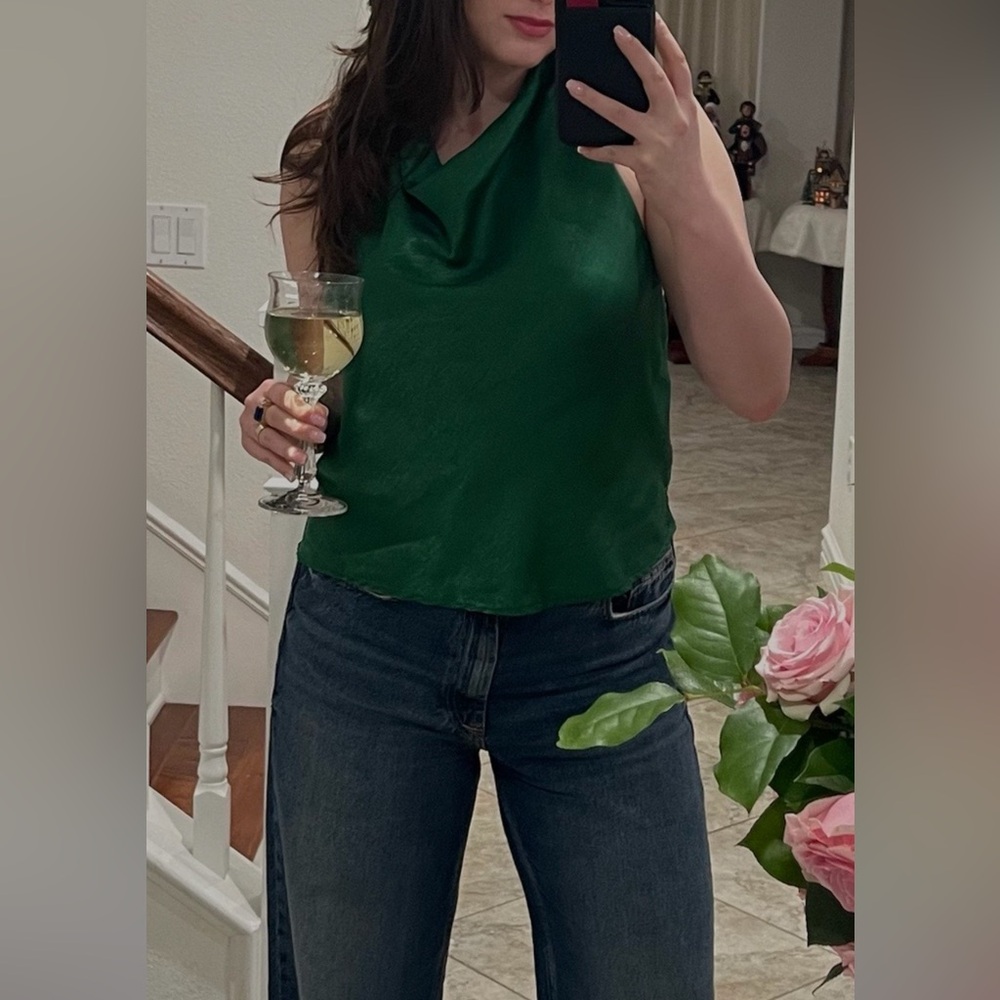H&M Vibrant Green Silky Top